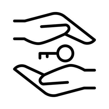 İnce çizgi biçimi Vektör çizim grafik tasarımında anahtar simgesi