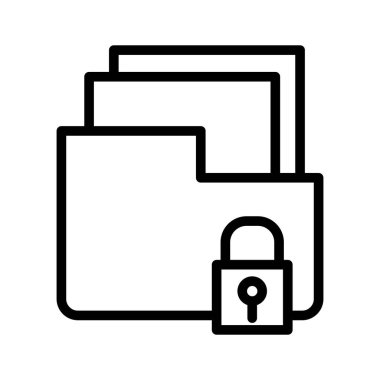 Dizin güvenlik simgesi ince çizgi biçimi Vektör grafiksel tasarımı