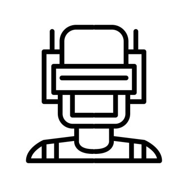 İnce çizgi biçimli robot simgesi Vektör illüstrasyon grafik tasarımı