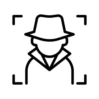 İnce çizgi biçimli Hacker simgesi Vektör çizimi grafik tasarımı