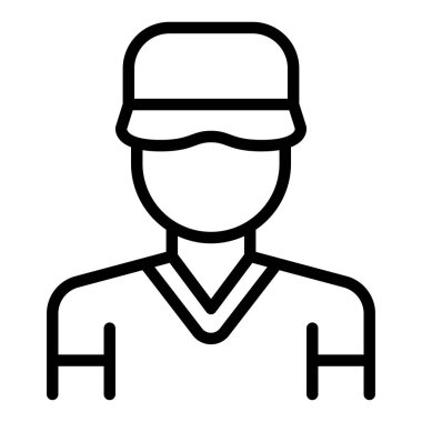 İnce çizgi biçiminde beysbol oyuncusu simgesi