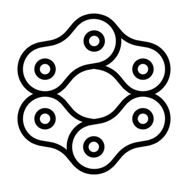 İnce çizgi biçimli zincir vektör illüstrasyon grafik tasarımı simgesi