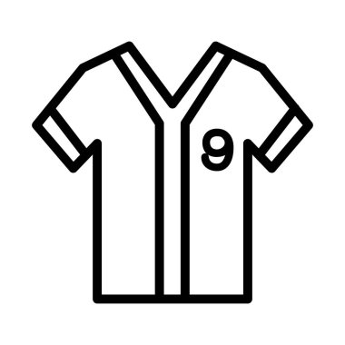 İnce çizgi biçimli beysbol forması simgesi Vektör grafik tasarımı