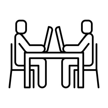 İnce çizgi biçimi Vektör grafik tasarımında ortak çalışma alanı simgesi