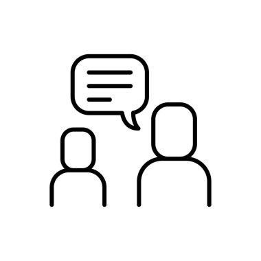Talking icon in thin line style Vector illustration graphic design