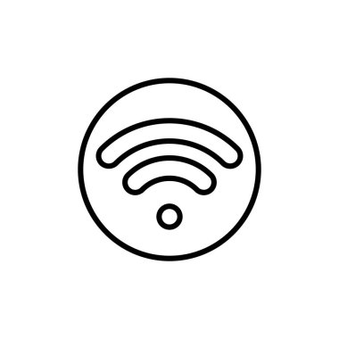 İnce çizgi biçimli Wifi simgesi biçimi Vektör grafik tasarımı