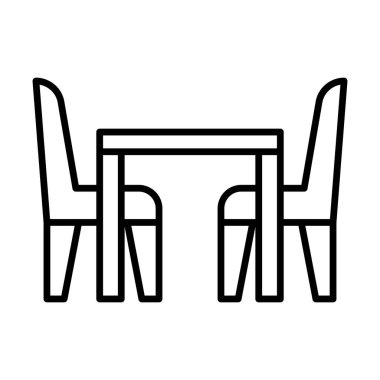 İnce çizgi biçimi Vektör grafik tasarımı ile yemek tablosu simgesi