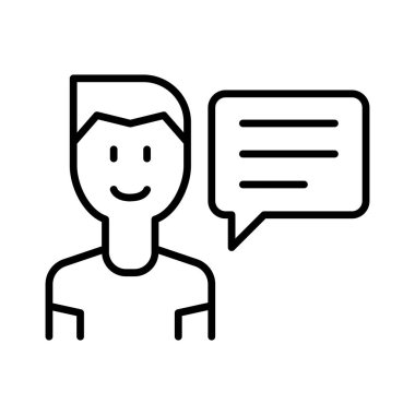 Talking icon in thin line style Vector illustration graphic design