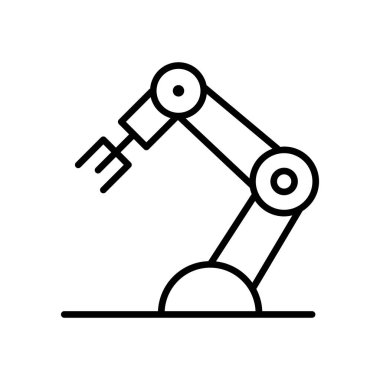 Robot kolu, ince çizgi biçimli makine simgesi Vektör grafik tasarımı