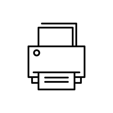 İnce çizgi biçimli vektör illüstrasyon grafik tasarımında yazıcı simgesi