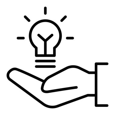 İnce satır biçimi Vektör illüstrasyon grafik tasarımı ile fikir simgesi