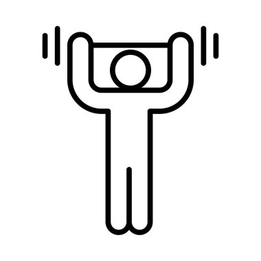 İnce çizgi biçimi Vektör grafik tasarımı ile ağırlık kaldırma simgesi