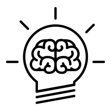 İnce satır biçimi Vektör illüstrasyon grafik tasarımı ile fikir simgesi