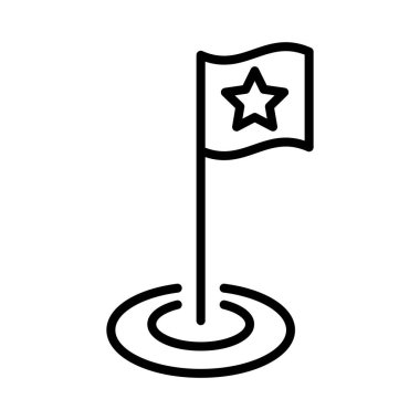 İnce çizgi biçimi Vektör çizimi grafik tasarımı ile bayrak simgesi