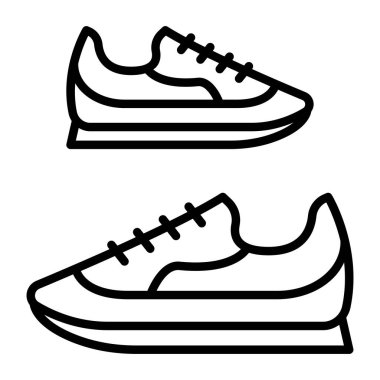 İnce çizgi biçimli spor ayakkabı ikonu Vektör illüstrasyon grafik tasarımı