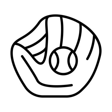 İnce çizgi biçimli beysbol ikonu Vektör illüstrasyon grafik tasarımı