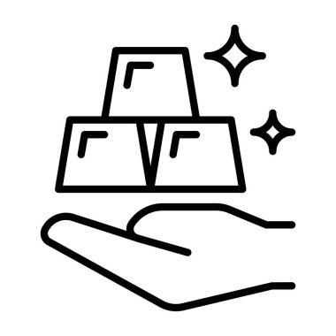 İnce çizgi biçimli altın ikonu Vektör illüstrasyon grafik tasarımı