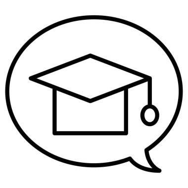 İnce çizgi biçim vektör illüstrasyon grafik tasarımında mezuniyet simgesi