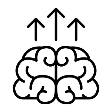 İnce çizgi biçimi Vektör grafik tasarımı ile zeka simgesi