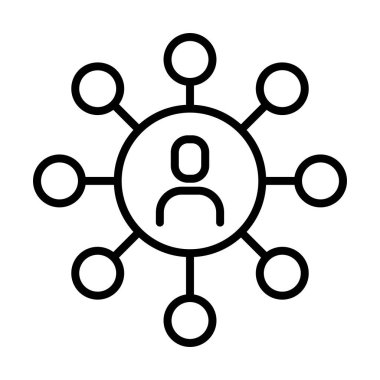 Social network icon in thin line style Vector illustration graphic design