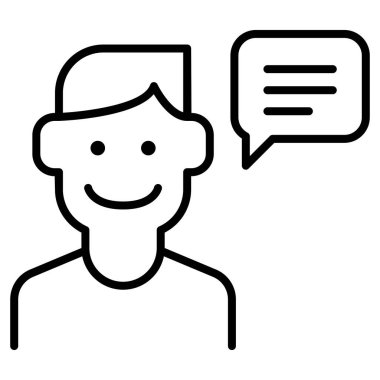 İnce satır biçimi Vektör illüstrasyon grafik tasarımı ile sohbet simgesi