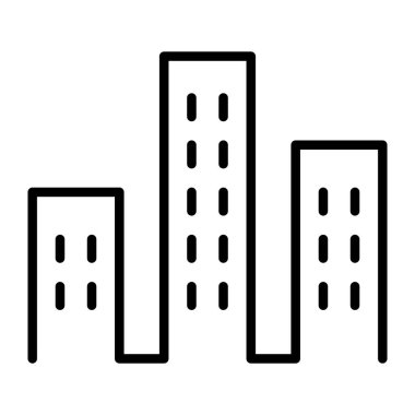 İnce çizgi biçimi Vektör grafik tasarımı ile ofis oluşturma simgesi