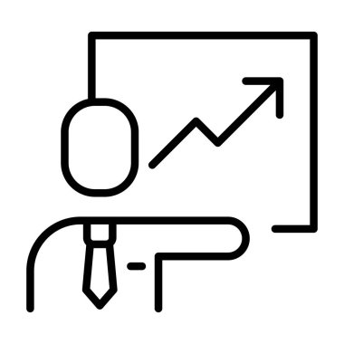 İnce çizgi biçimi Vektör grafik tasarımı ile iş sunum simgesi