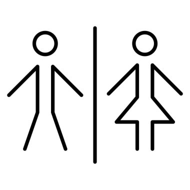 İnce çizgi biçimi Vektör grafik tasarımı ile tuvalet işareti simgesi