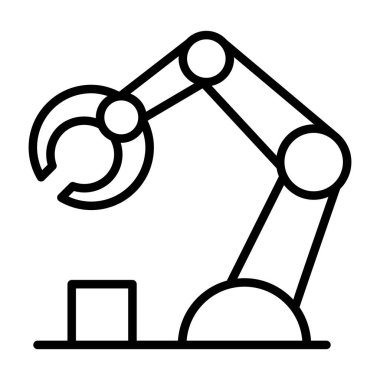 İnce çizgi biçimli Robot kolu çizimi grafiksel tasarımı