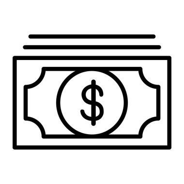 İnce çizgi biçimli para ikonu Vektör illüstrasyon grafik tasarımı