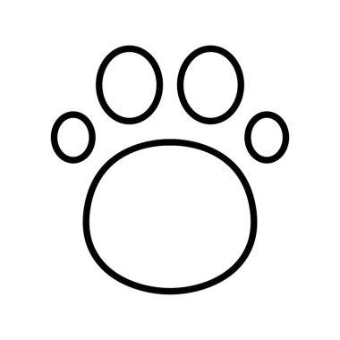 İnce çizgi biçimli Paw simgesi Vektör grafiksel tasarımı