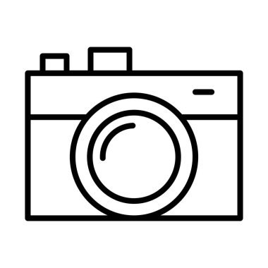 İnce çizgi biçimi Vector çizim grafik tasarımı ile film kamerası simgesi
