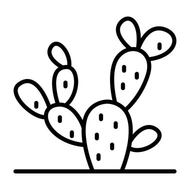 Kaktüs, ince çizgi biçimi Vektör grafik tasarımı ile sulu simge
