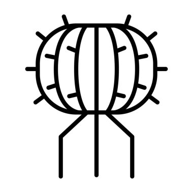 Kaktüs, ince çizgi biçimi Vektör grafik tasarımı ile sulu simge