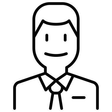 İş adamı simgesi ince çizgi biçimi Vektör çizimi grafik tasarımı