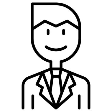 İş adamı simgesi ince çizgi biçimi Vektör çizimi grafik tasarımı