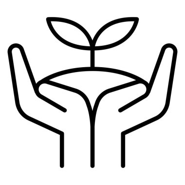 İnce çizgi biçimli Vektör grafik tasarımı ile doğa koruma simgesi