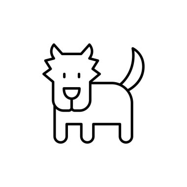 İnce çizgi biçimli Kurt simgesi Vektör illüstrasyon grafik tasarımı