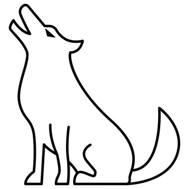 İnce çizgi biçimli Kurt simgesi Vektör illüstrasyon grafik tasarımı