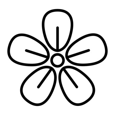 İnce çizgi biçimli Sakura simgesi Vektör çizimi grafik tasarımı