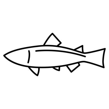 İnce çizgi biçimli somon simgesi Vektör çizimi grafik tasarımı