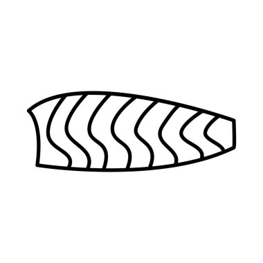 İnce çizgi biçimli somon simgesi Vektör çizimi grafik tasarımı