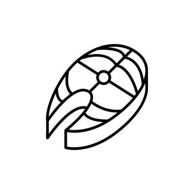 İnce çizgi biçimli somon simgesi Vektör çizimi grafik tasarımı