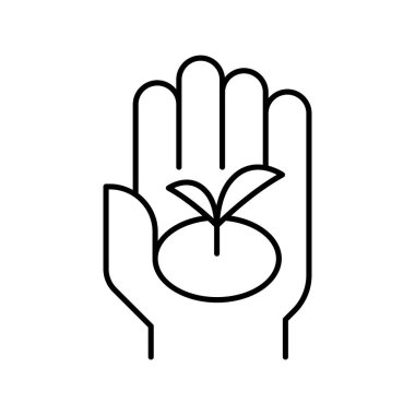 İnce çizgi biçimli Vektör grafik tasarımı ile doğa koruma simgesi