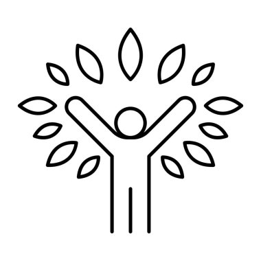 İnce çizgi biçimli Vektör grafik tasarımı ile doğa koruma simgesi