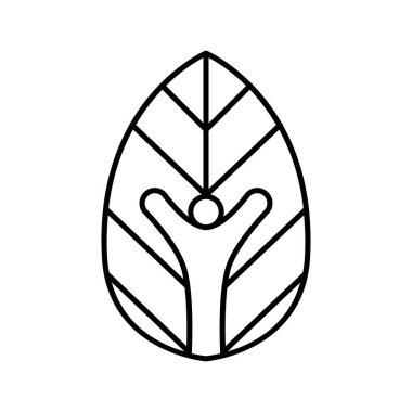 İnce çizgi biçimli Vektör grafik tasarımı ile doğa koruma simgesi