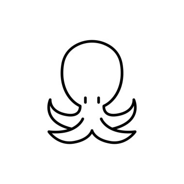 İnce çizgi biçiminde & ahtapot dokunaç simgesi çizimi grafiksel tasarımı