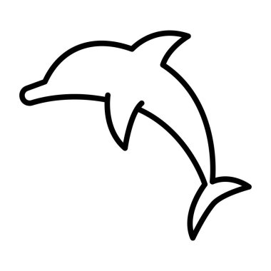 İnce çizgi biçimi Vektör grafik tasarımı ile yunus simgesi