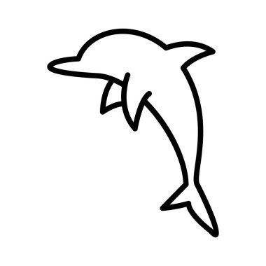 İnce çizgi biçimi Vektör grafik tasarımı ile yunus simgesi