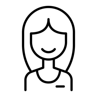 İnce çizgi biçimli vektör grafik tasarımı ile resepsiyonist simgesi